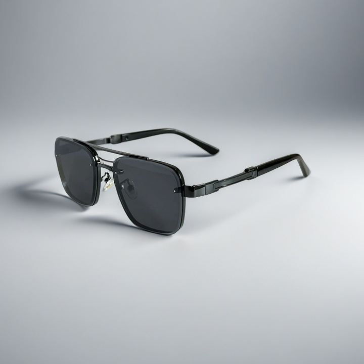 Fashionable men's aviator sunglasses, gold frame, gradient lenses, perfect accessory with UV protection.