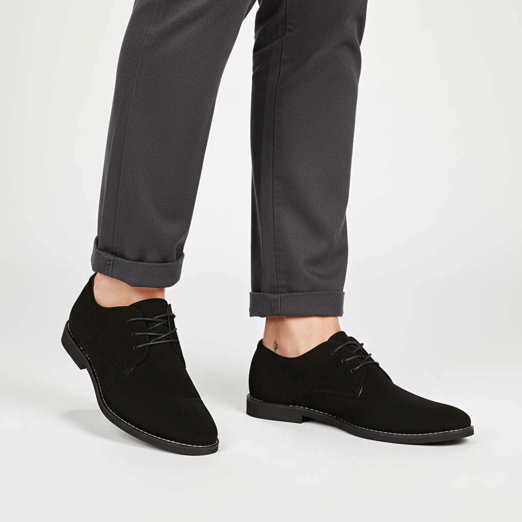 Elegant men's leather Oxford dress shoes. Classic lace-up design for refined formal and business fashion style.