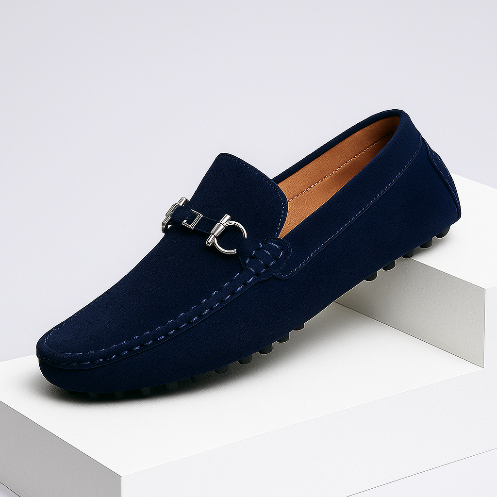 Stylish men's black suede bit loafers, perfect for casual outfits, with a durable and flexible sole.