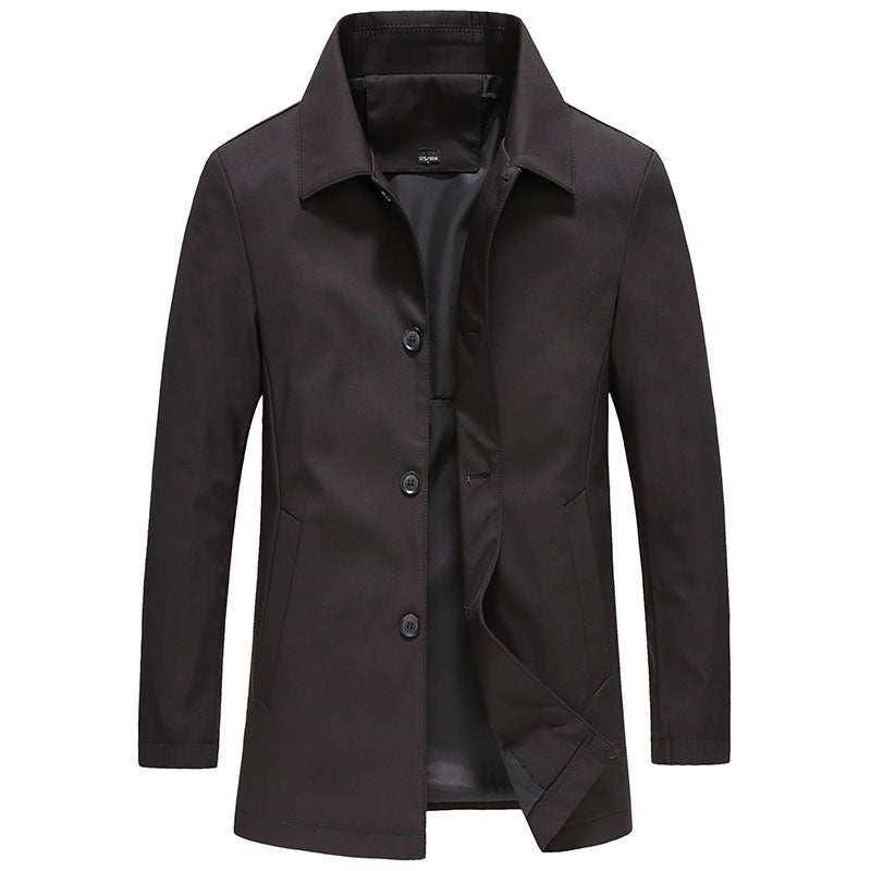 Men's classic button-up lightweight jacket in navy, perfect for versatile spring or fall outerwear