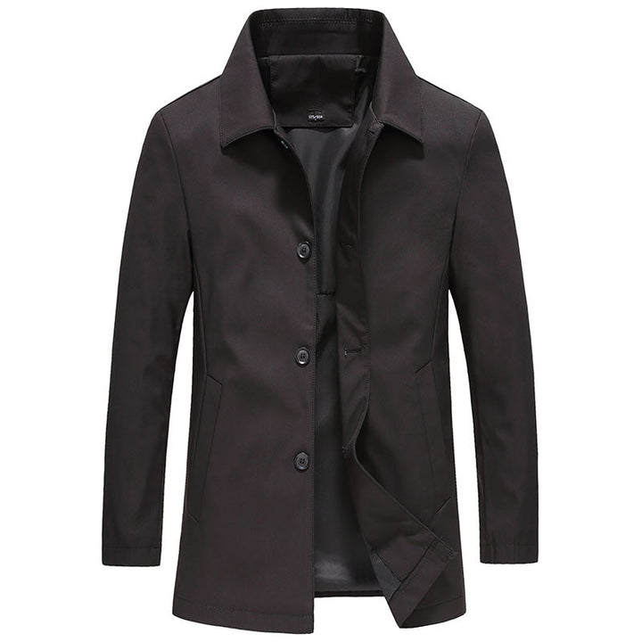 Men's classic button-up lightweight jacket in navy, perfect for versatile spring or fall outerwear