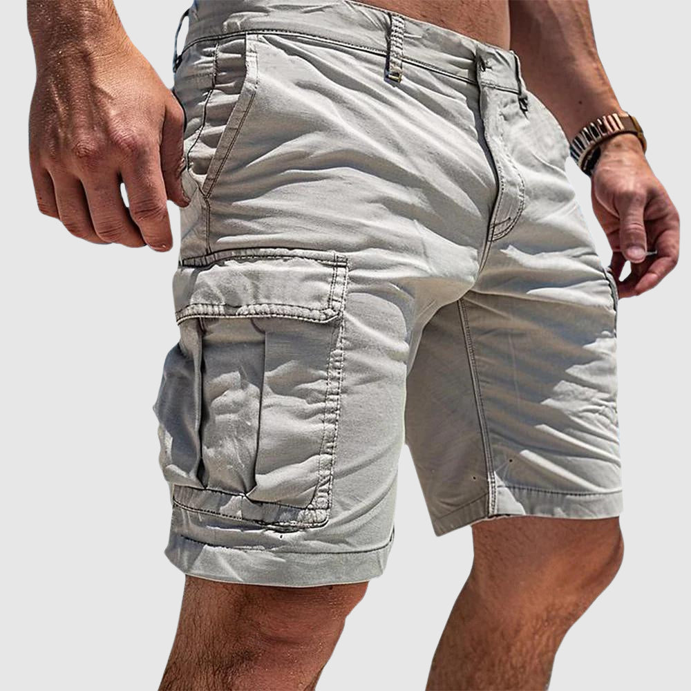 Men's classic cargo shorts, versatile and durable, featuring multiple utility pockets, perfect for summer casual & outdoor activities.