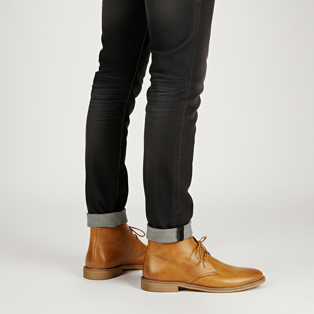 Slip-resistant sole of Men's Classic Desert Boots, designed for durability & all-season traction.