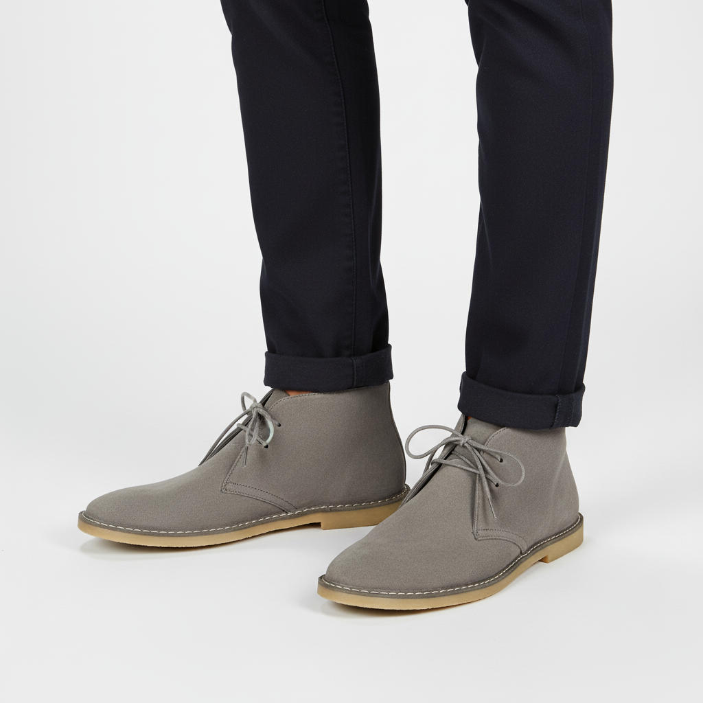 Collection of Men's Classic Desert Boots, offering timeless style, comfort, & versatile menswear.