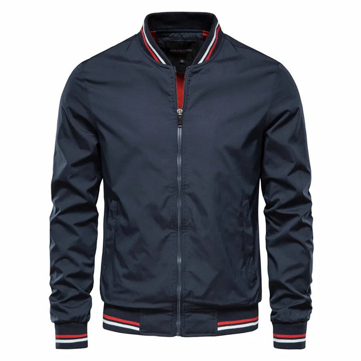 Stylish men's bomber jacket, a versatile lightweight outerwear piece for all seasons and casual fashion.