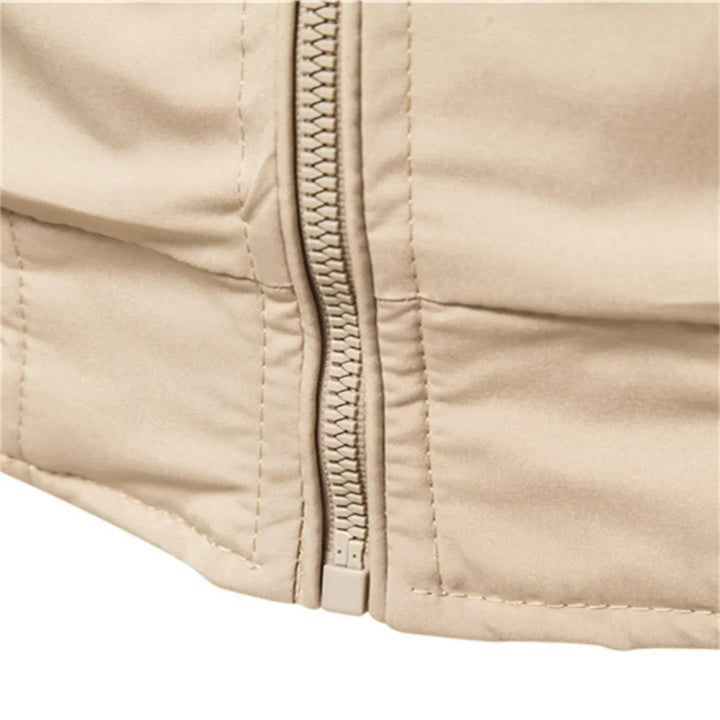 Man wearing a sleek lightweight bomber jacket, perfect for casual outings and versatile layering in spring/fall.