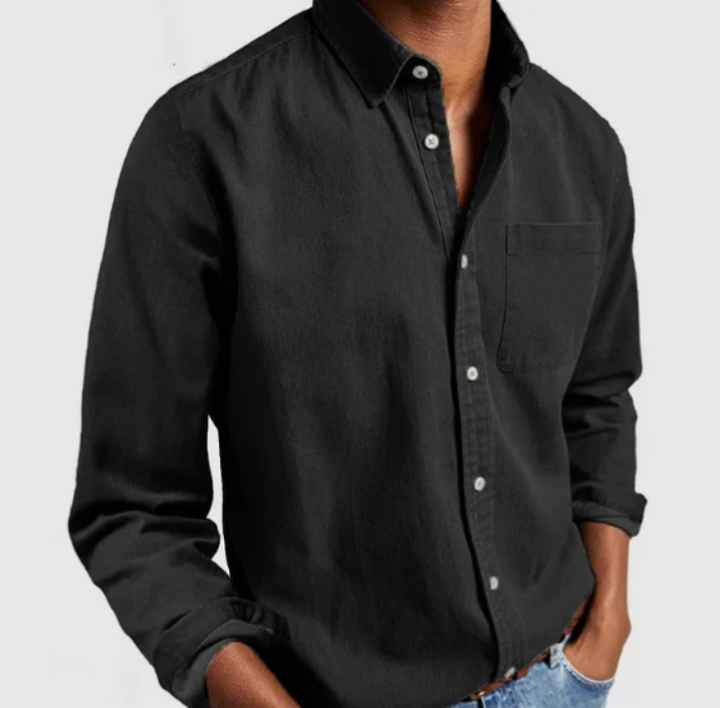 Stylish men's long sleeve button-down shirt, perfect for casual outings, office, or formal events.