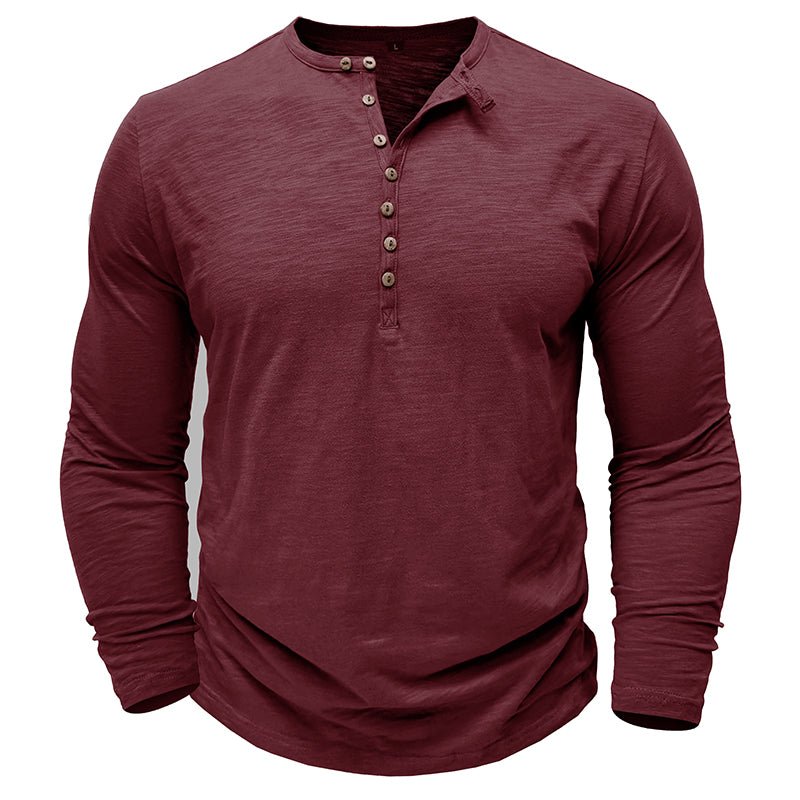 Comfortable and durable men's henley top, built for lasting wear.