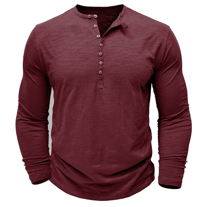 Comfortable and durable men's henley top, built for lasting wear.