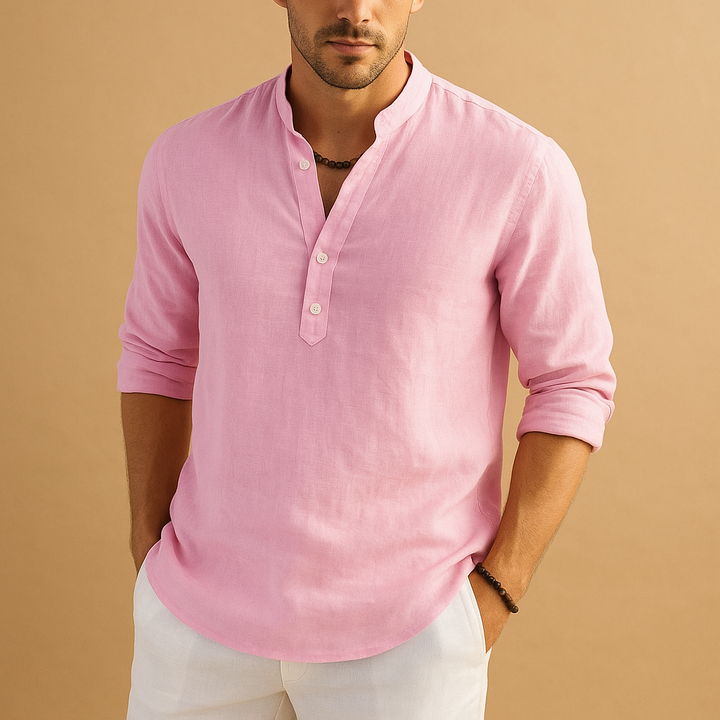 Comfortable & stylish men's long sleeve shirt, a classic choice for smart casual, formal, or everyday wear.