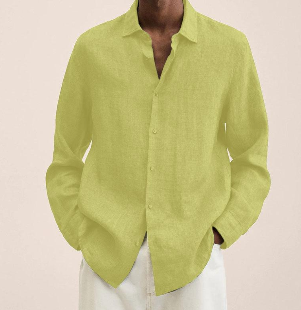 Men's fashion classic long sleeve summer shirt, breathable, button-down, and relaxed for ultimate comfort.