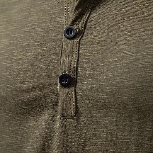 Wardrobe essential: men's slim fit long sleeve henley top for stylish casual everyday outfits.