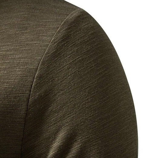 Versatile men's casual long sleeve henley, slim fit, perfect for any relaxed occasion.