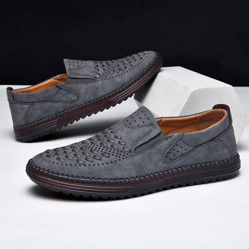 Top view of men's classic loafers, showcasing the timeless appeal and quality craftsmanship.