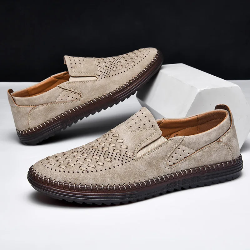 Men's comfortable formal loafers in a versatile grey, suitable for various outfits.