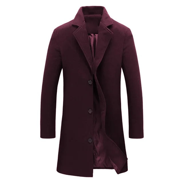 Men's classic style warm lined winter jacket, perfect for cold autumn & winter weather. Mid-length outerwear.