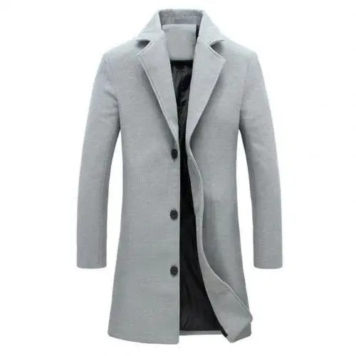 Stylish men's mid-length winter coat with a warm lining. Classic design for everyday warmth & fashion.
