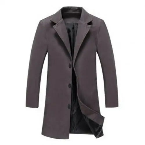 Classic men's autumn/winter jacket, warm and comfortable. Mid-length outerwear with a timeless design.