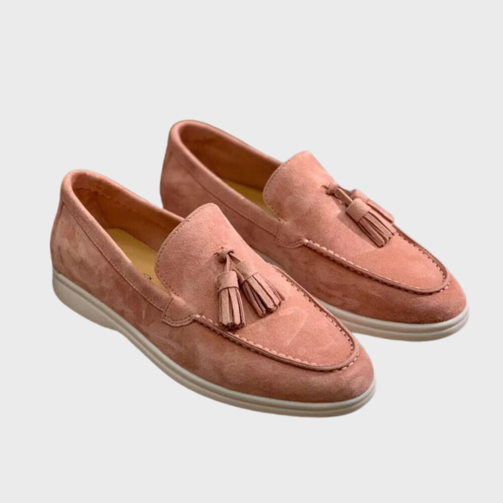 Detail shot of the soft suede texture on Men's Classic Loafers, perfect for comfortable formal or casual footwear.