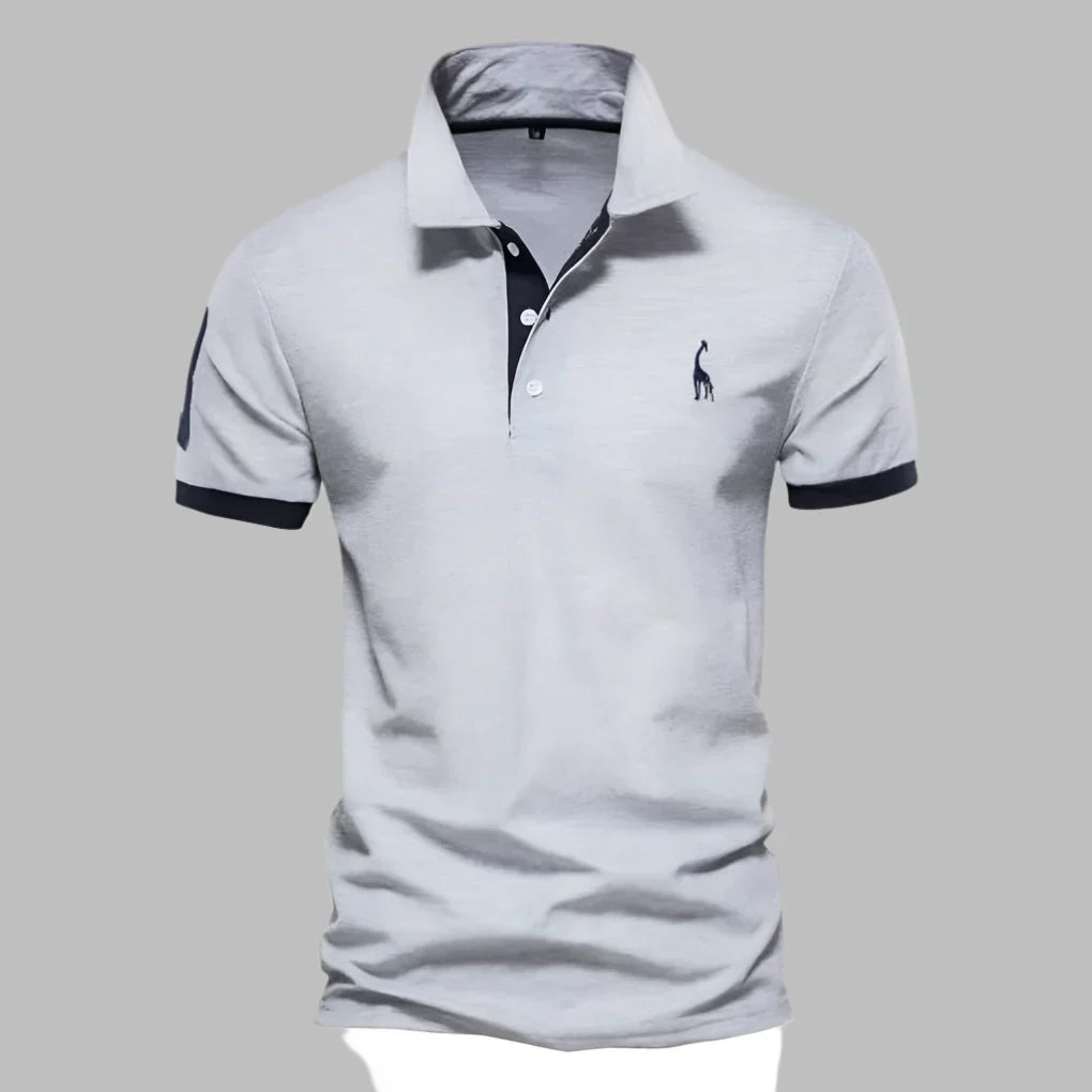 Men's short sleeve tailored polo shirt for a refined summer smart-casual look. Comfortable and versatile.