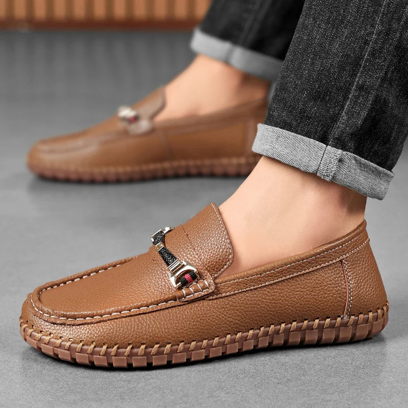Men's classic leather bit loafers with a soft interior lining, ensuring maximum comfort and breathability