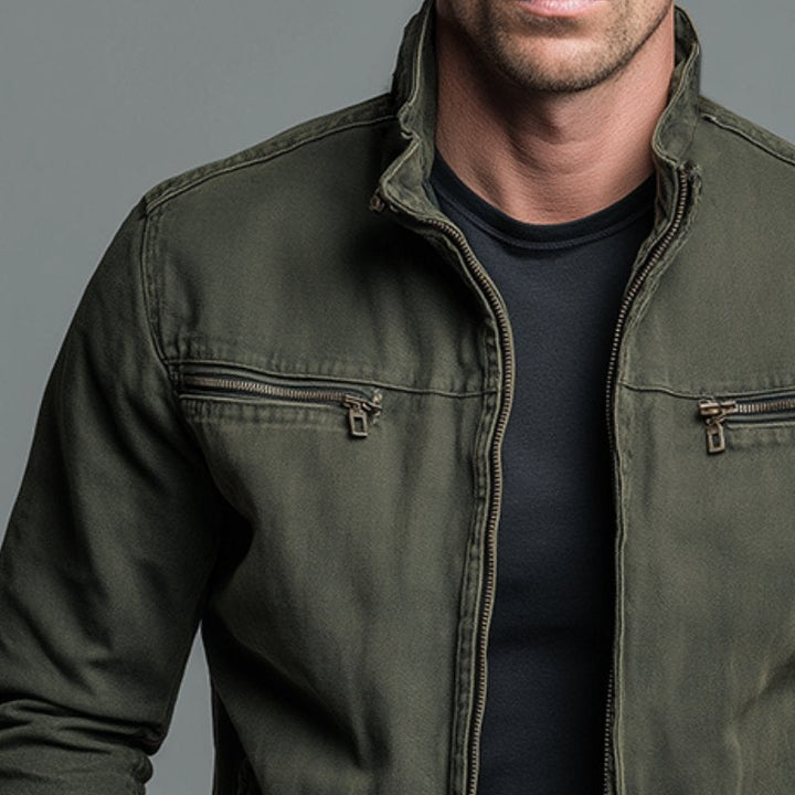 Stylish men's utility jacket, classic outerwear for fall & spring. Versatile coat for casual everyday fashion.
