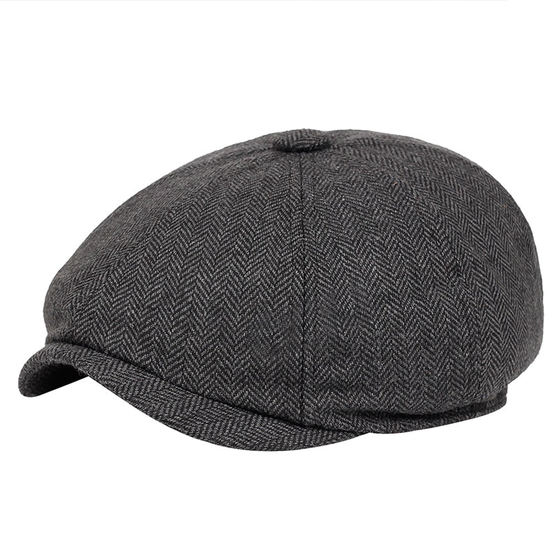 Men's classic vintage flat cap. Timeless gentleman's hat, ideal for casual wear, fashion accessory with vintage style.