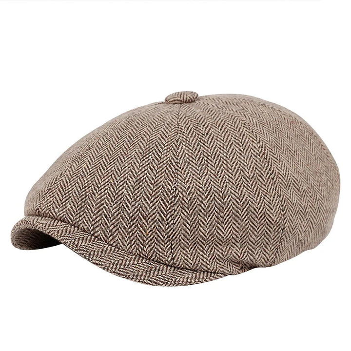 Versatile men's classic flat cap. Timeless vintage style newsboy hat, perfect fashion accessory for everyday casual wear.
