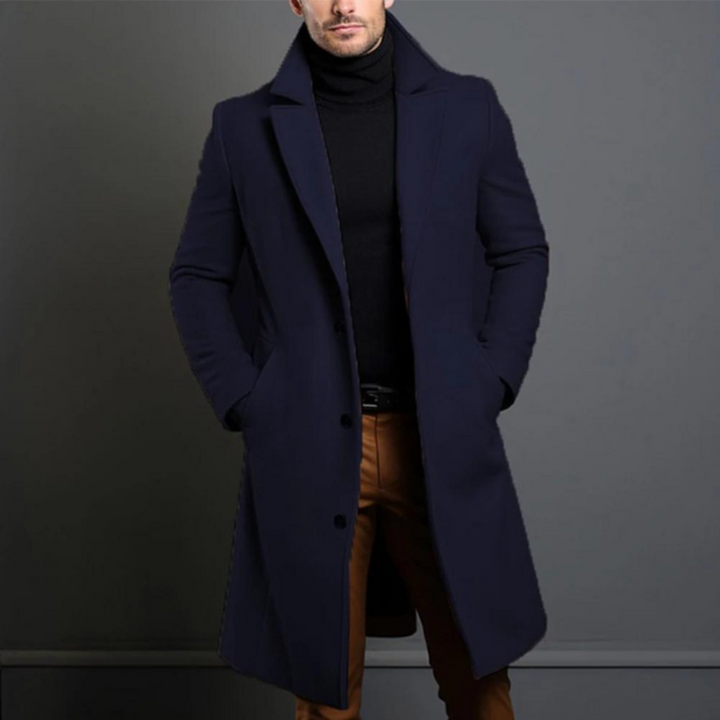 Timeless men's classic winter coat. Versatile tailored fit outerwear, perfect for formal, casual, or office wear.