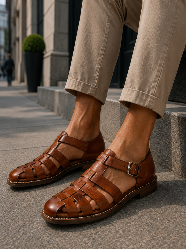 Comfortable men's summer sandals, ideal for beach, casual outings & everyday wear. Closed toe design.