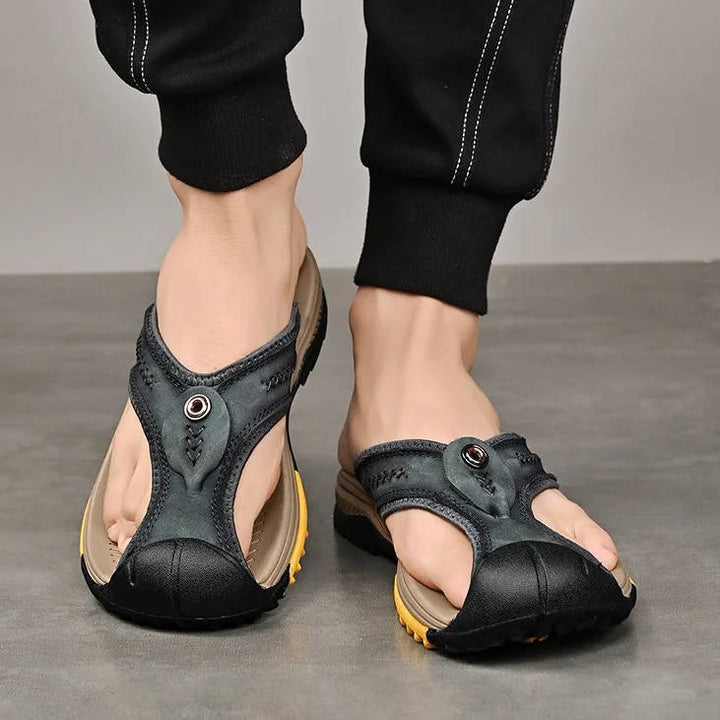 Men's performance closed-toe water sandals. Non-slip, water-resistant for outdoor sport, beach & adventure.