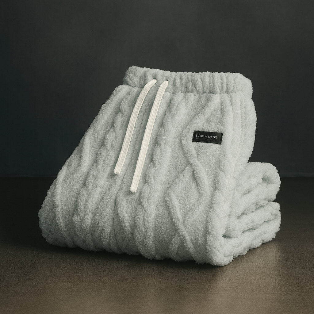 Textured men's cloud-soft sweatpants. Ultimate comfort lounge pants, ideal for everyday casual wear.
