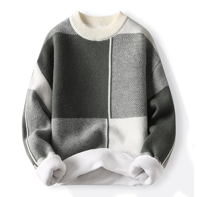 Comfortable men's colorblock sweater, perfect for casual wear and layering in spring