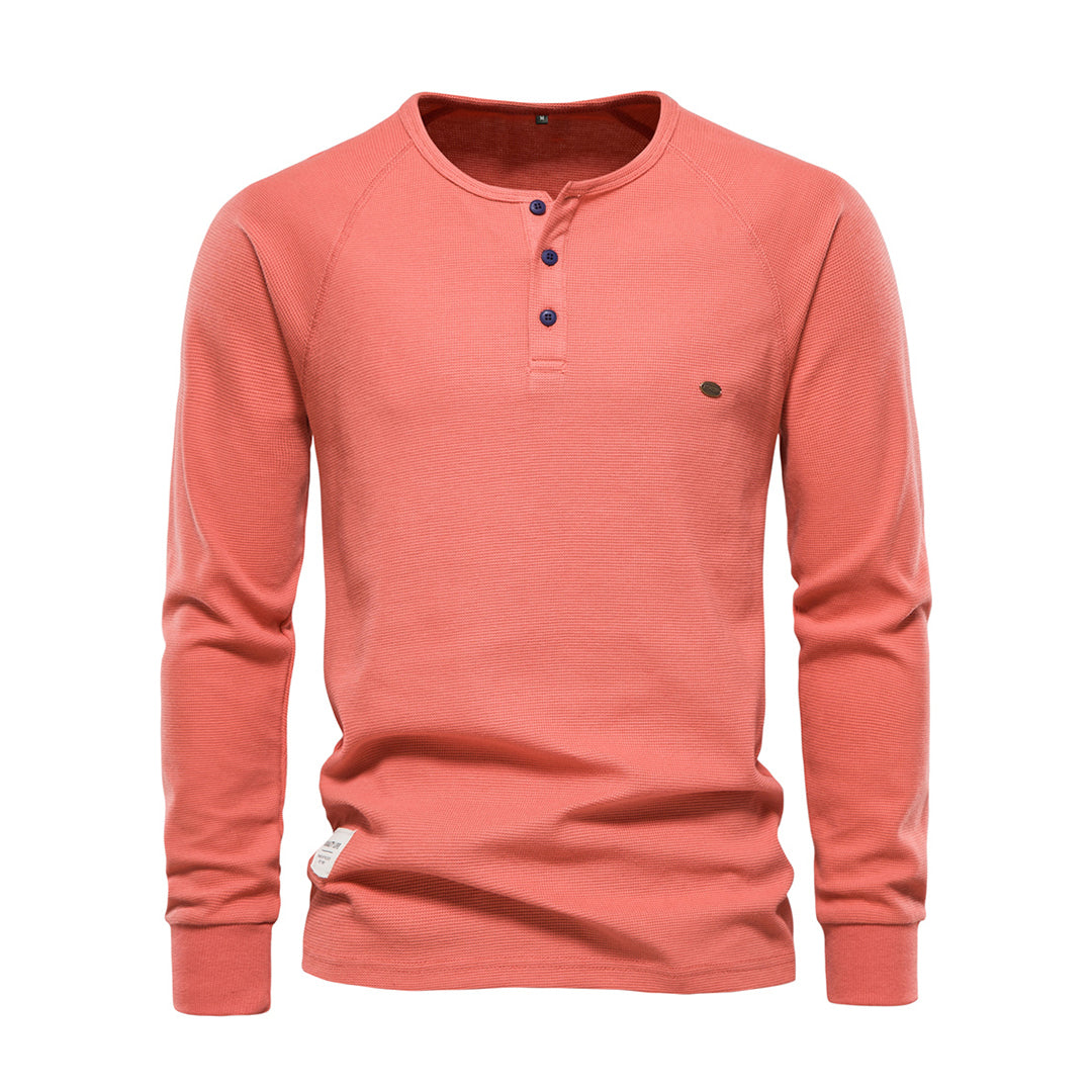 Durable men's long sleeve casual shirt, offering comfort for everyday and seasonal wear.