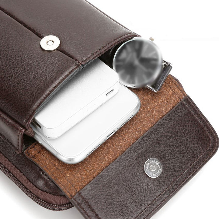 Stylish black PU leather messenger bag for men, compact with adjustable strap for travel.