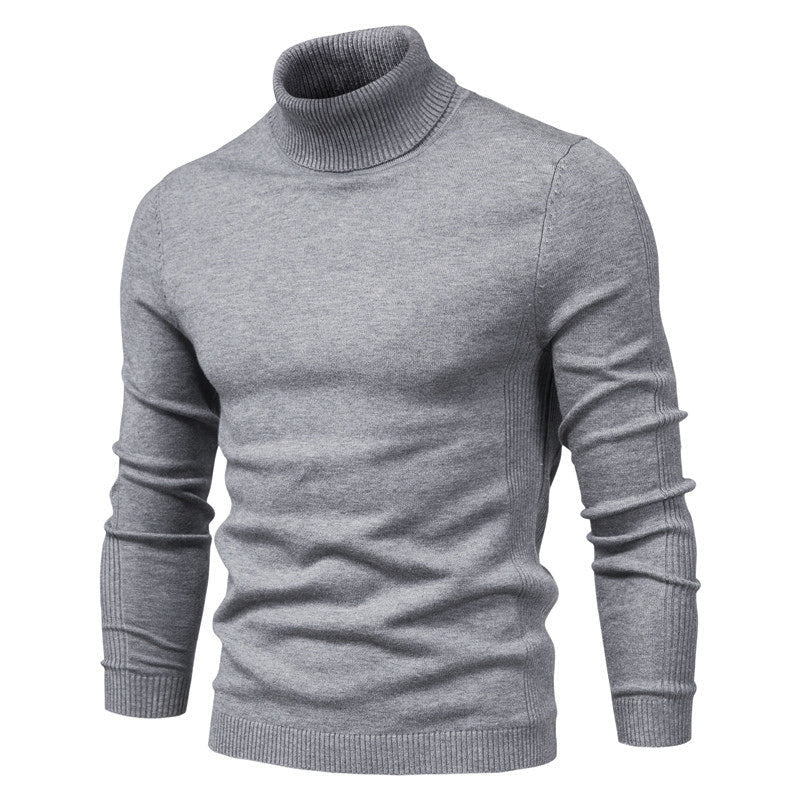 Men's cozy knitted high neck winter sweater in a warm, casual style