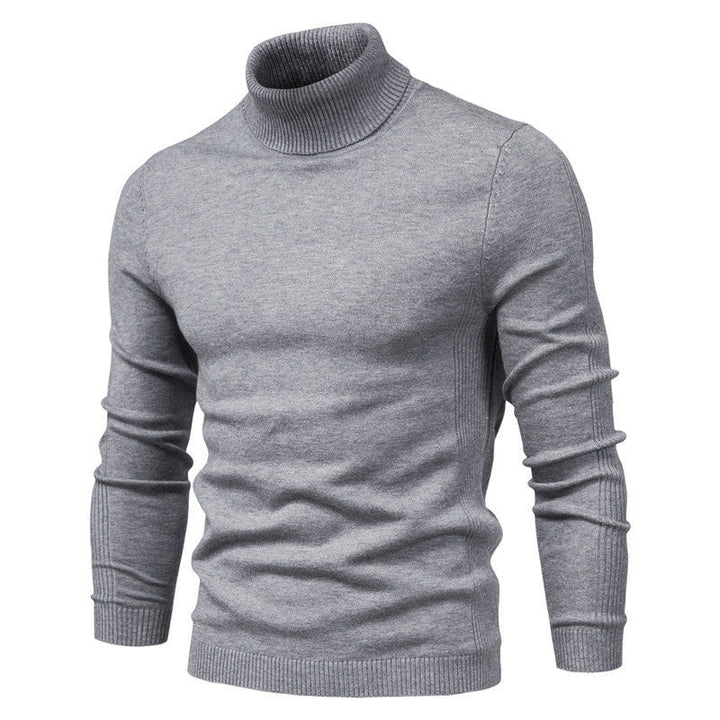 Men's cozy knitted high neck winter sweater in a warm, casual style
