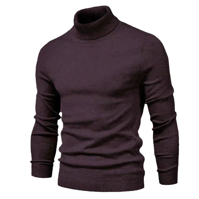 Stylized shot of a men's casual high neck knitted sweater for winter fashion