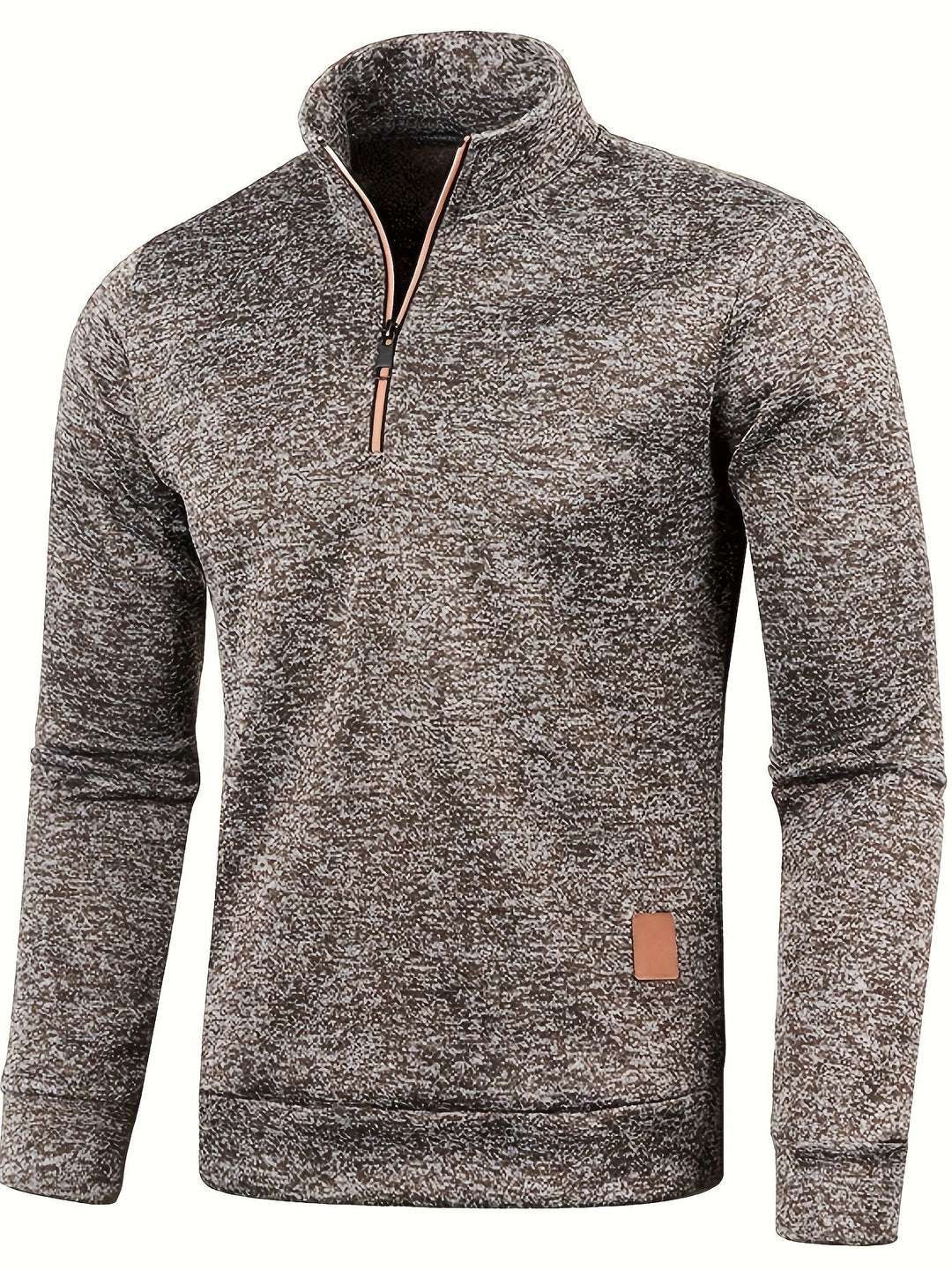 Men's cozy neck zip pullover in classic style, perfect for autumn & winter warmth.
