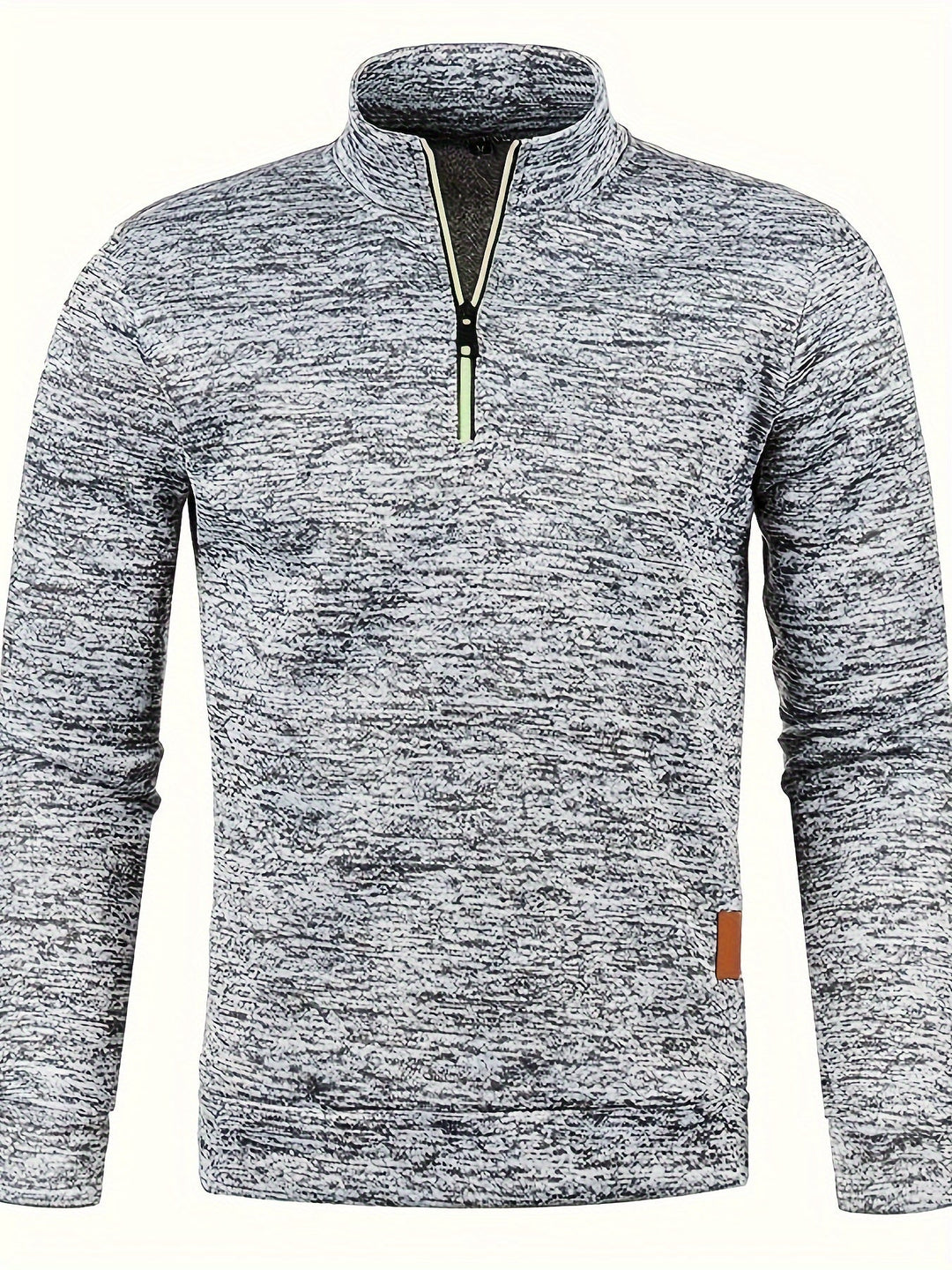Elegant men's neck zip sweater, bringing classic style and cozy warmth to your autumn wardrobe.