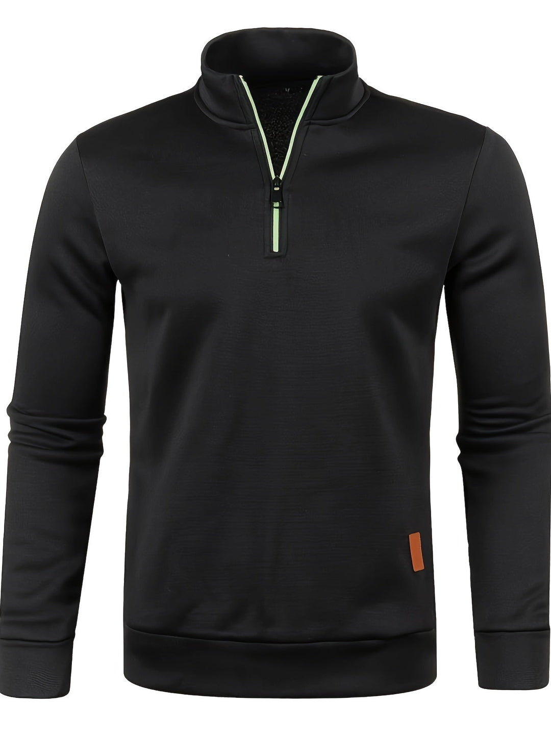 Warm men's cozy neck zip pullover, an essential long-sleeve sweater for winter comfort & style.