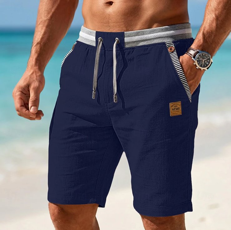 Effortless men's summer drawstring shorts, great for warm weather fashion & comfort.