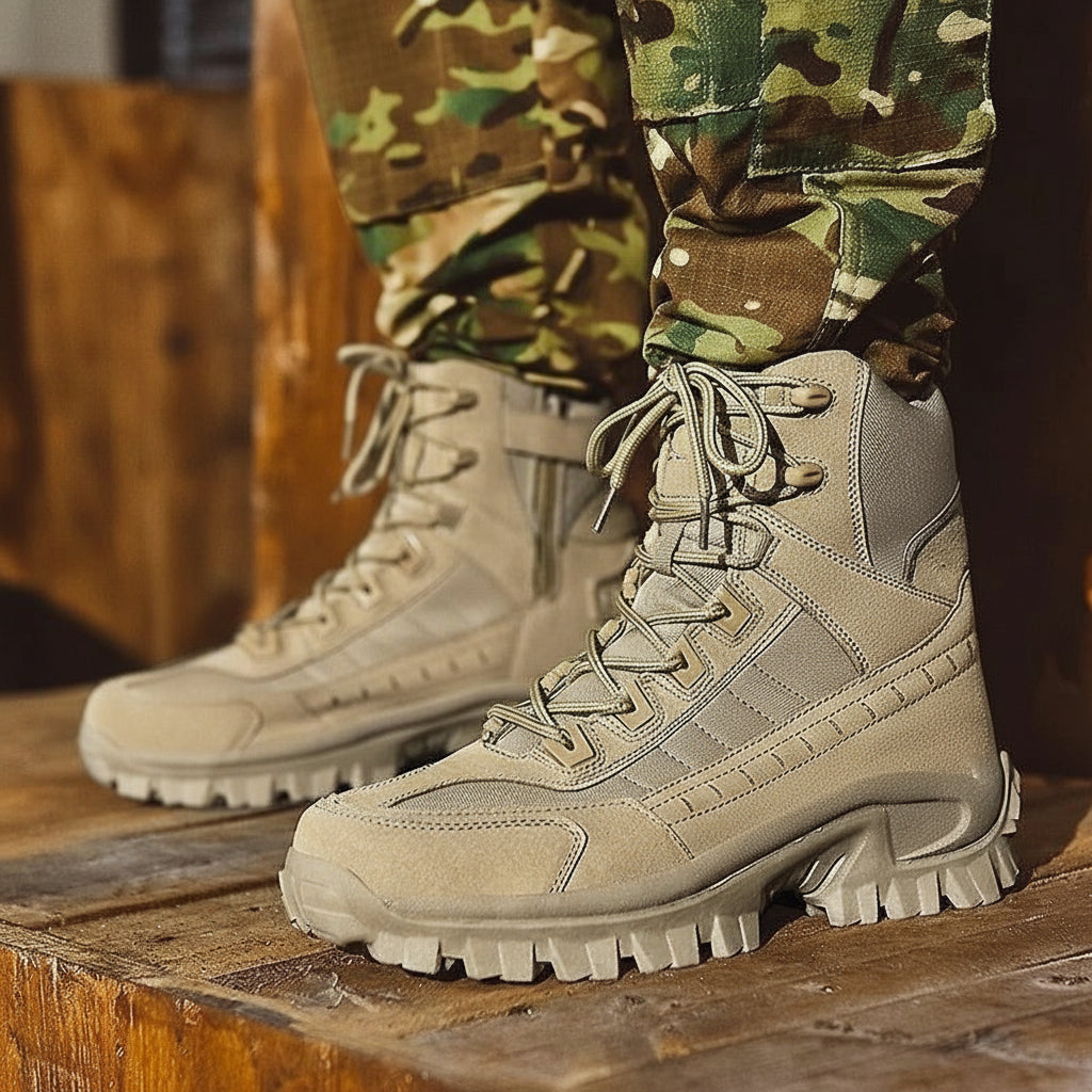 Men's durable lace-up winter boots, providing warmth and comfort in cold weather.
