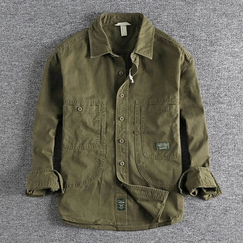 Durable men's long-sleeve field shirt, built for rugged workwear, utility, and comfortable outdoor casual wear.