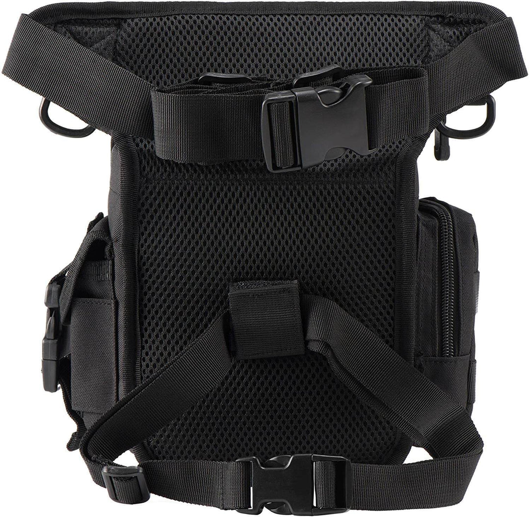 Heavy-duty men's tactical leg bag, water-resistant, designed for rugged outdoor environments.