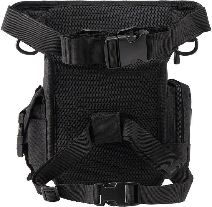 Heavy-duty men's tactical leg bag, water-resistant, designed for rugged outdoor environments.