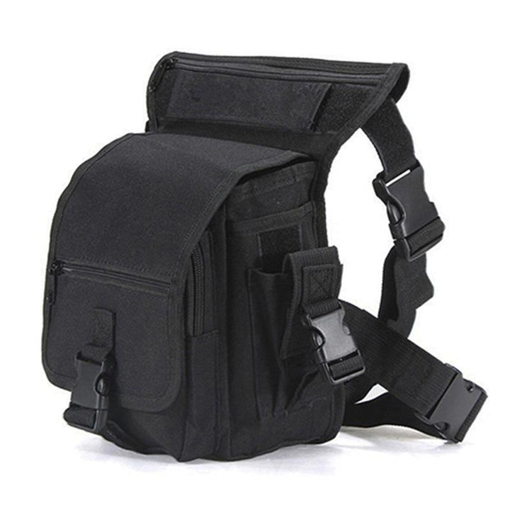 Secure men's tactical drop leg bag, water-resistant for essentials on outdoor trips and rides.