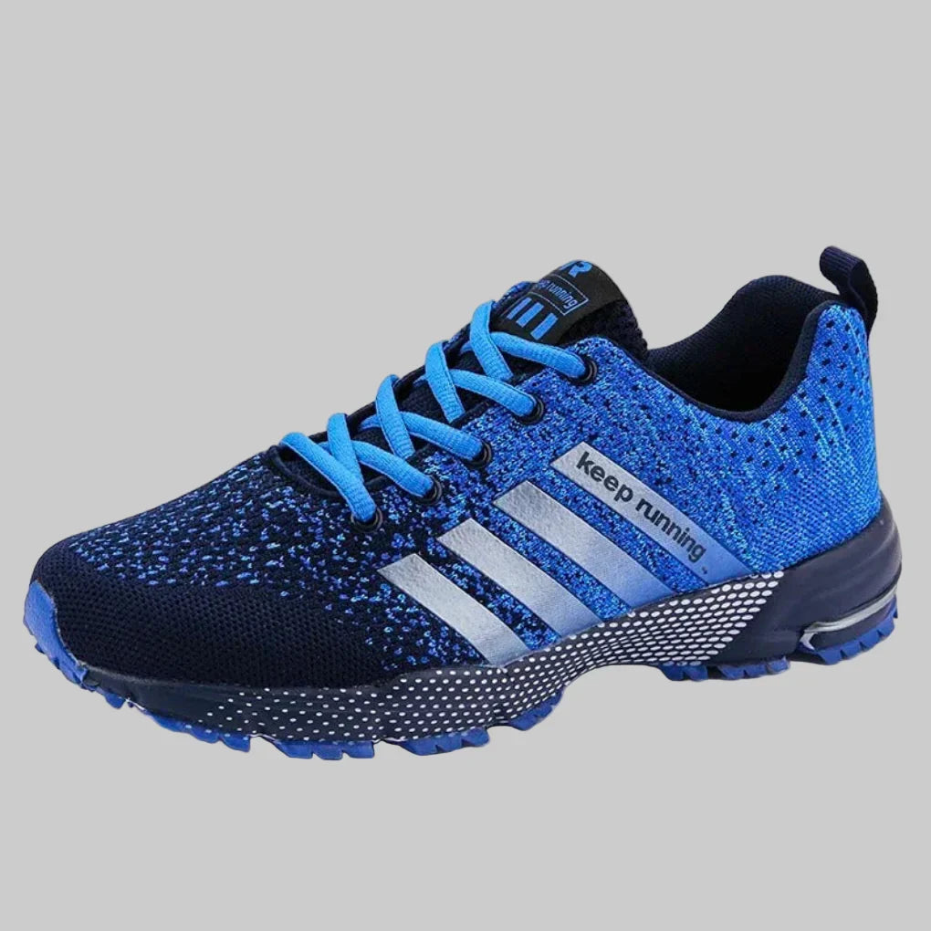 Men's athletic training footwear; dynamic performance running shoes for fitness and active sports.