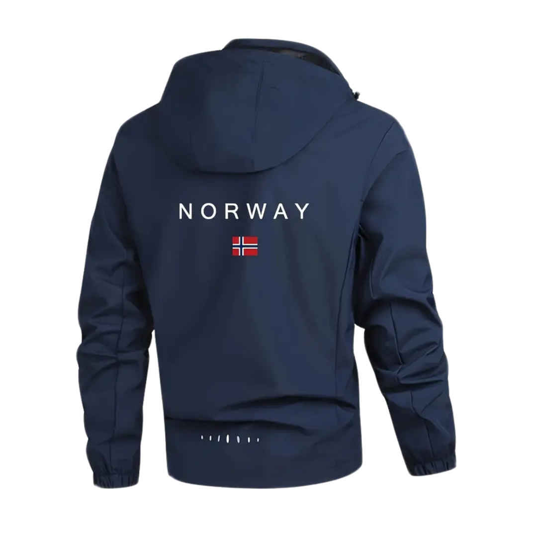 Elian men's autumn jacket: lightweight, with a removable hood. Perfect for hiking & travel.