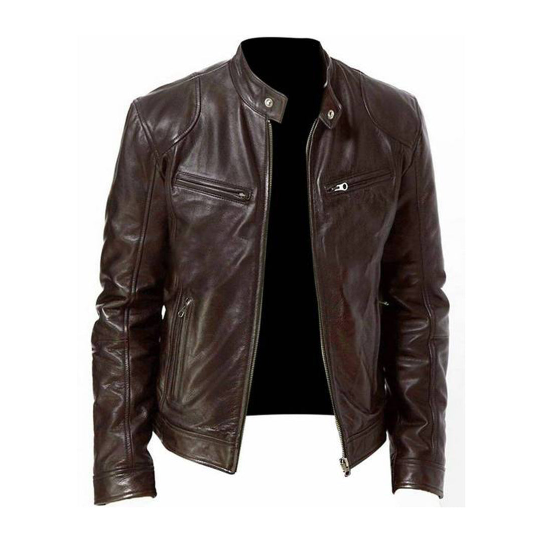 Stylish men's transitional jacket for everyday comfort. Versatile fall/spring outerwear with a classic zipper.